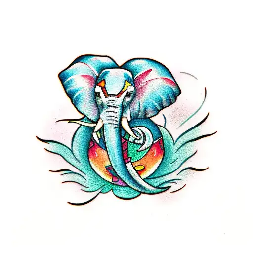 Elephant And Butterflies