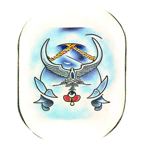 Old Engraving Tarot Card Aviation