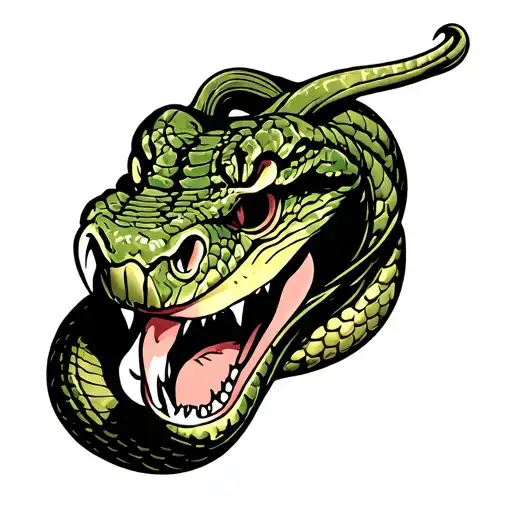 American Traditional Snake Head