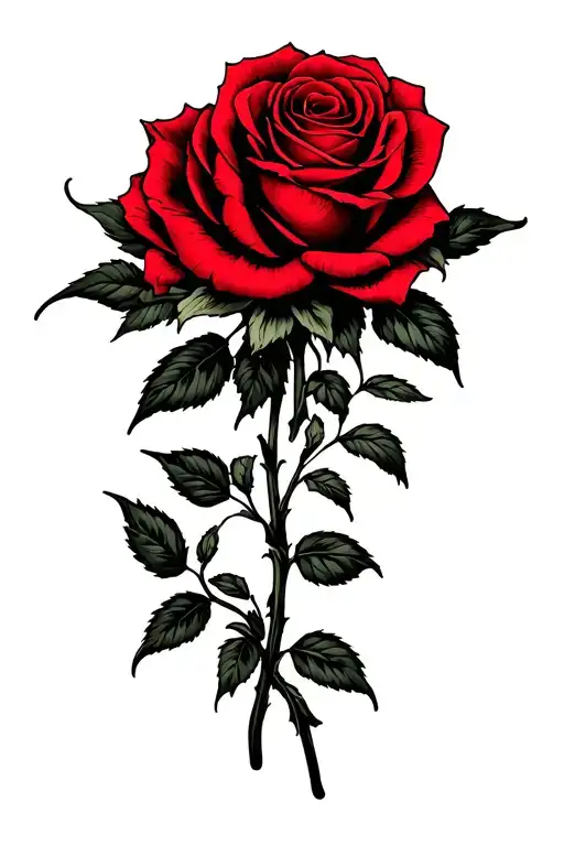 Red Roses With Blacked Out Background