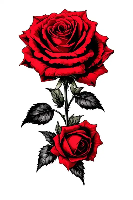 Red Roses With Blacked Out Background Black Grey Style
