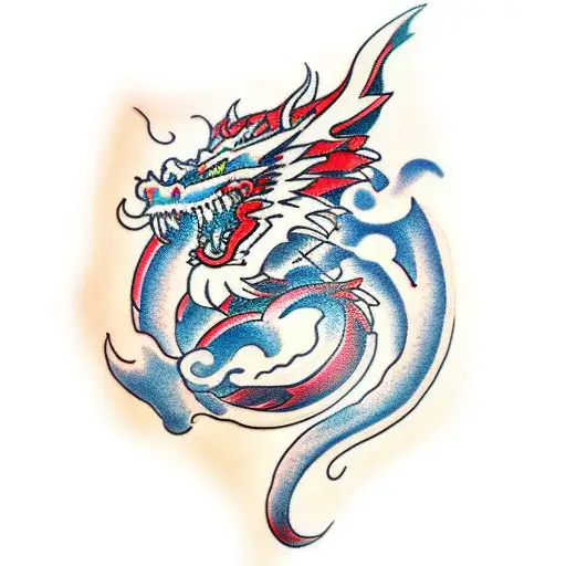 Dragon Cloud Thunder Red Color