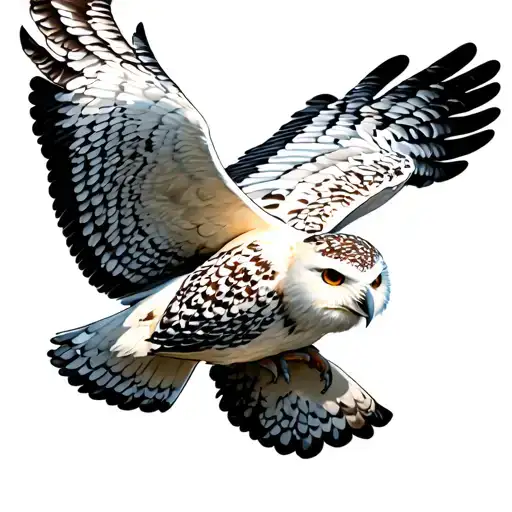 Snowy Owl Flying Photorealistic