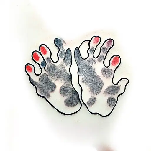 Two Dog Paws With One Cat Paw