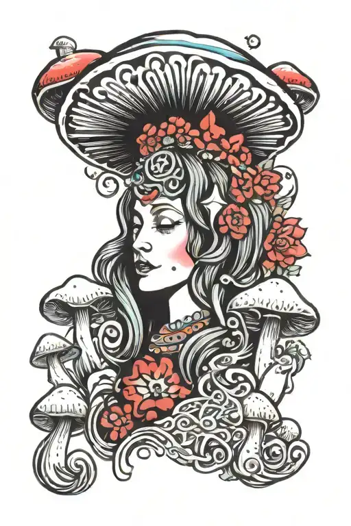 Psychedelic Music Mushroom Mother Mary Themed