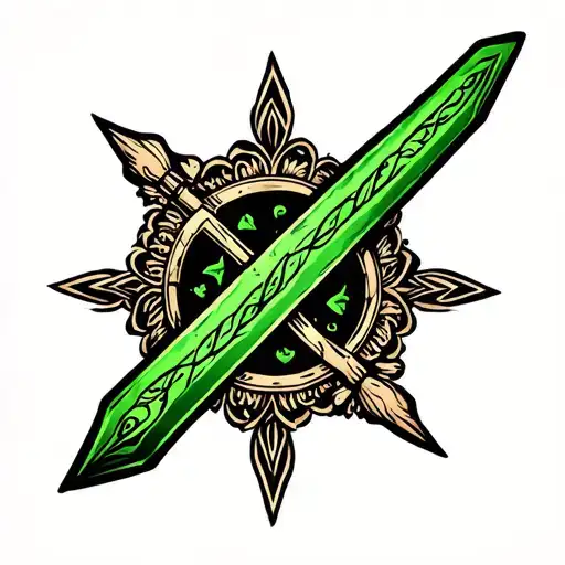Seax-wica Symbol In Bright Green
