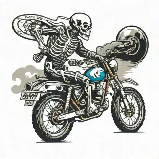 Skeleton On Dirtbike Racing