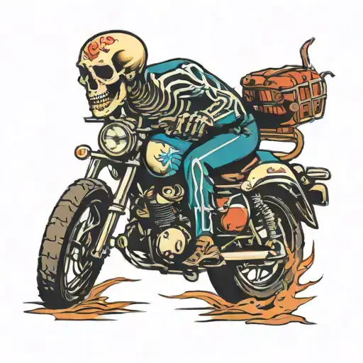 Skeleton On Dirtbike