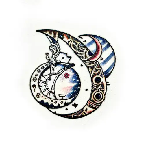 Steampunk Crescent Moon
