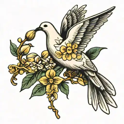 Dove And Cassia Flowers