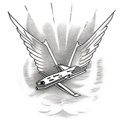 Tattoo Of A Truck With Wings Symbolizing The Freedom Of Travel