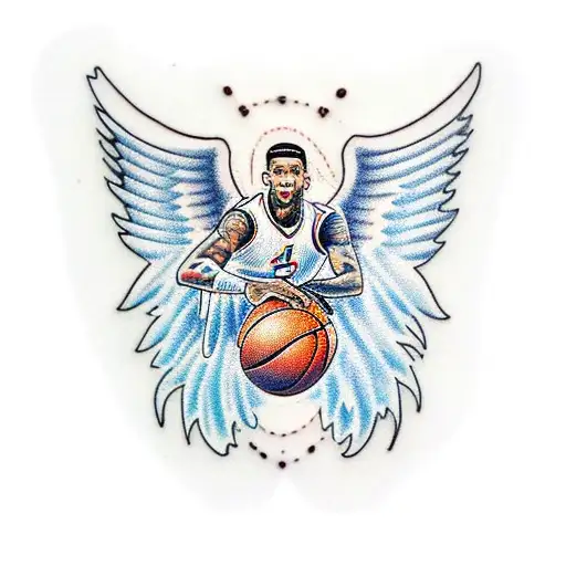 Basketball Player With Angel Wings