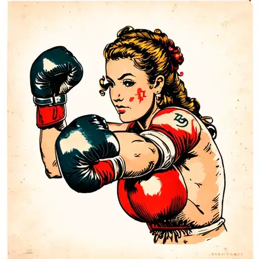 Female Boxer Throwing A Punch