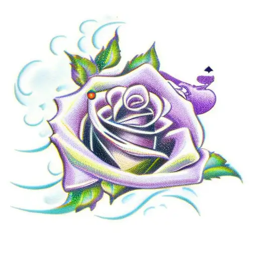 Purple Rose With A Horse Running Out Of It