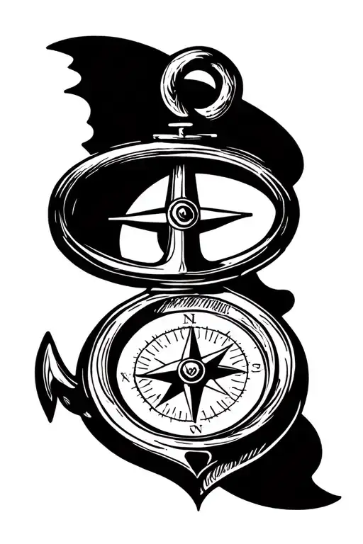 Traditional Compass And Anchor