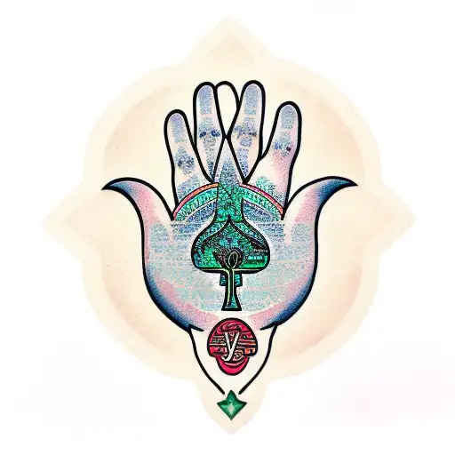 Hand Of Hamsa With Tree Of Life