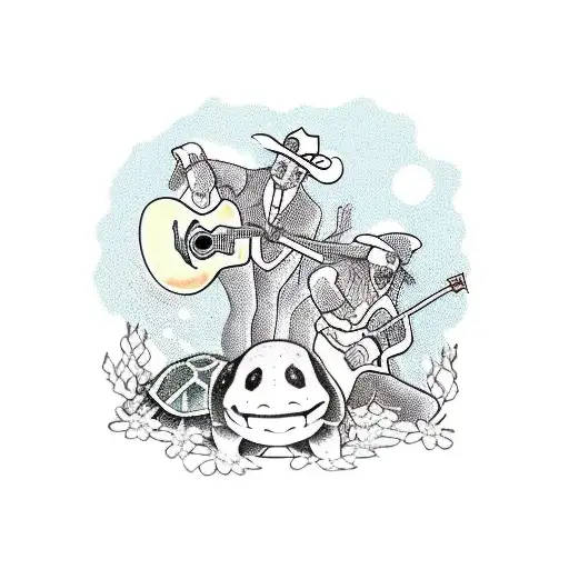 A Country Music Concert Scene With Turtles As The Audience