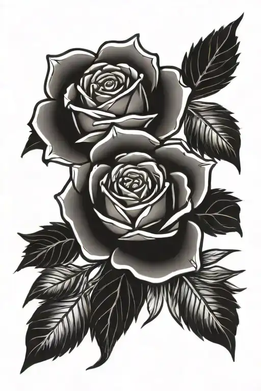 Geometric Rose Spine Tattoo With Flowers