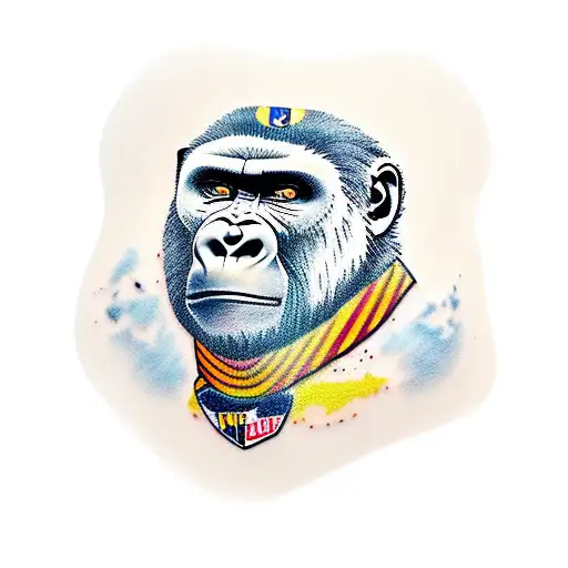 Gorilla With Boca Juniors' Bucket