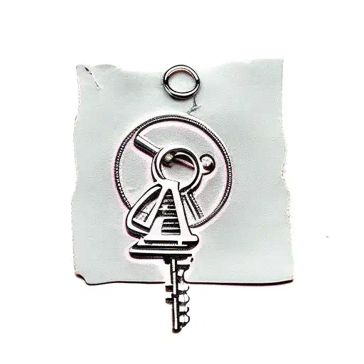 The Keys Hanging On A Key Ring In Black And White