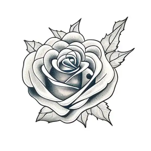 Rose Stem With 3 Broken Hearts As Leaves