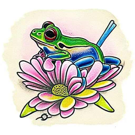 Frog On Daisies