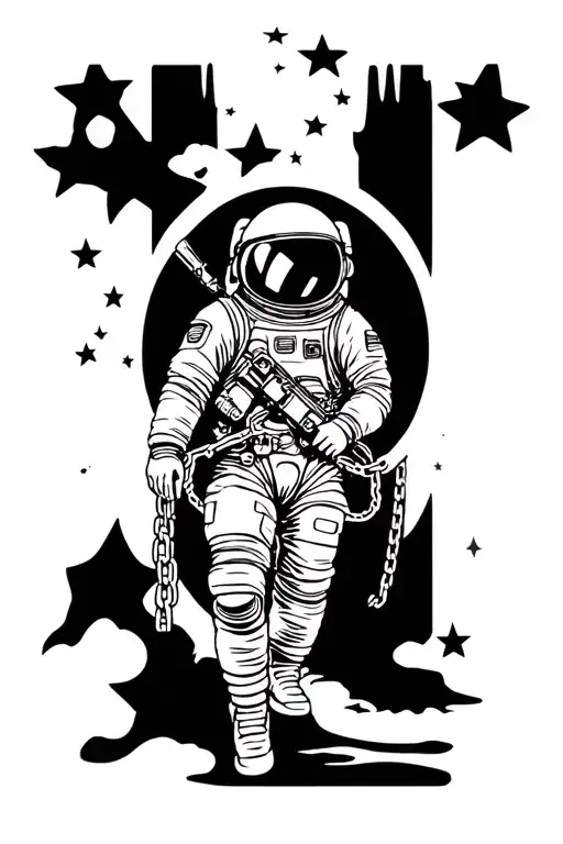 Astronaut With Chain