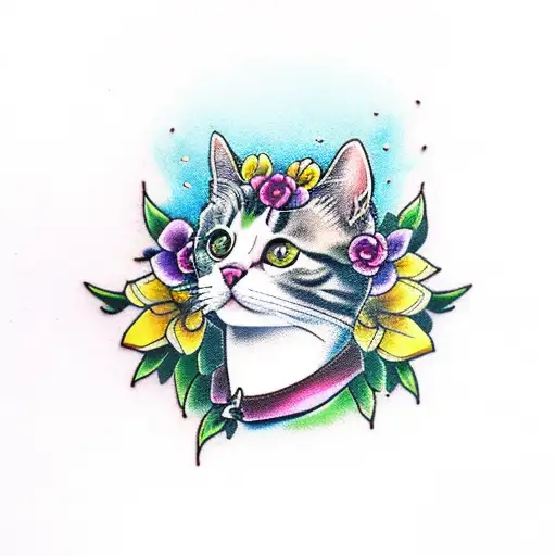 Cat Inside Of A Flower