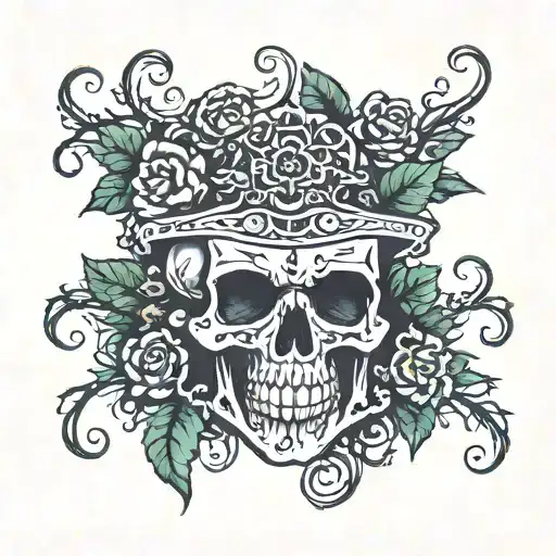 Make Skull With Vines Coming Out