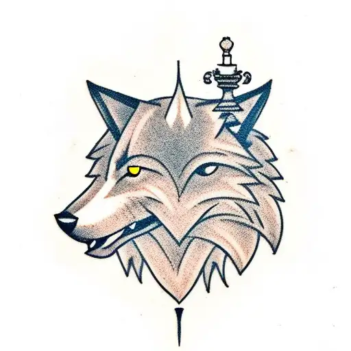 Wolf Eating A Pawn Chess Piece