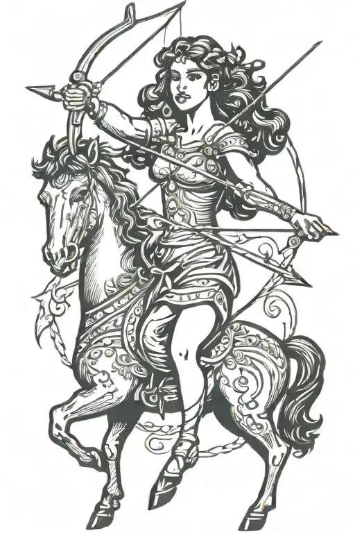 Lady Centaur Aiming Bow And Arrow