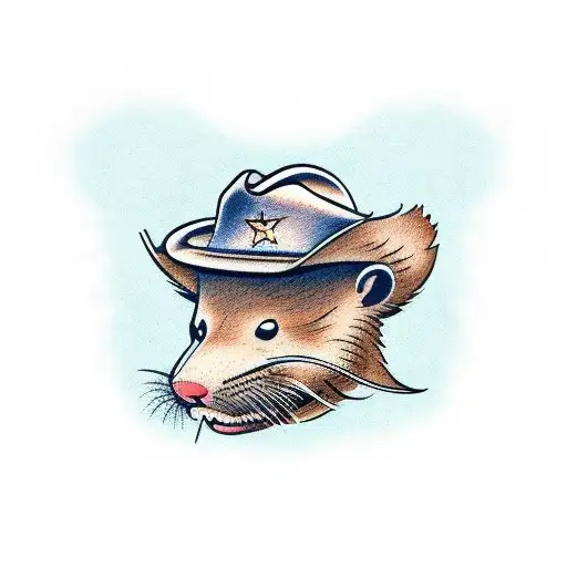 Otter Wearing A Cowboy Hat
