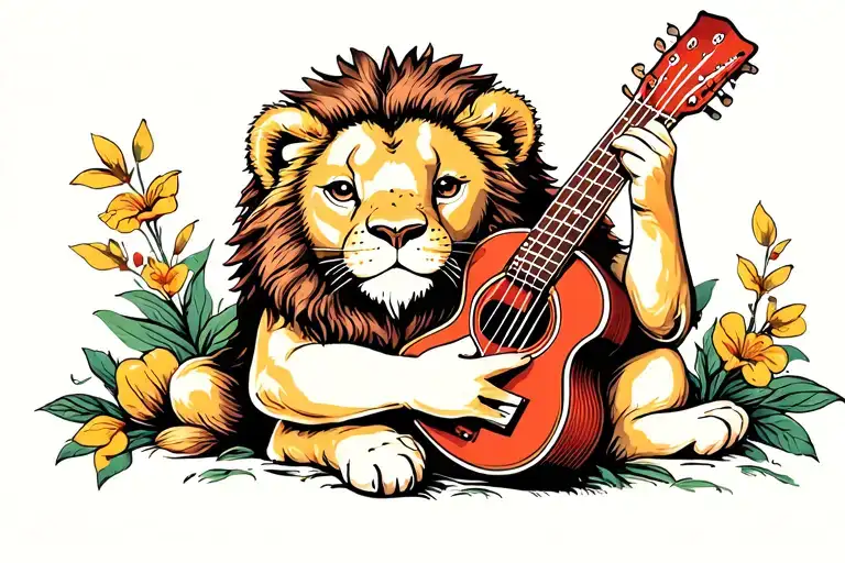 Little Lioness Plays Ukulele