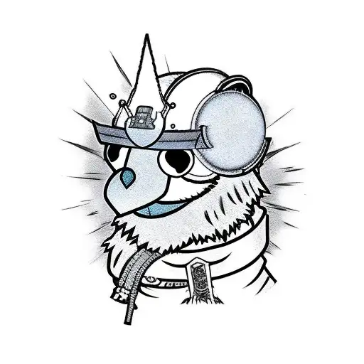 Elmo As A Samurai Warrior In Cyberpunk Style