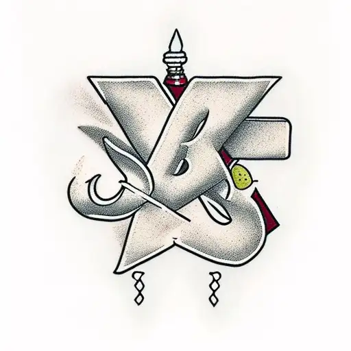 Letter D With Olive Branch And Something Italian