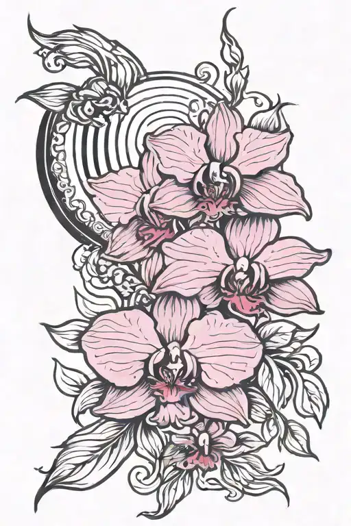 Orchid And Moon Rising