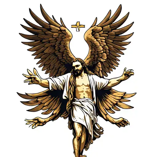 Jesus And Eagle's Wings Morphing