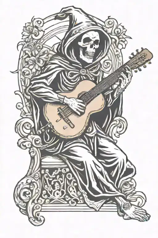 Grim Reaper Playing Spanish Guitar