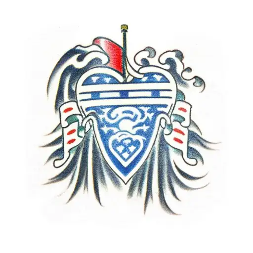 Chinese Flag In A Heart Border