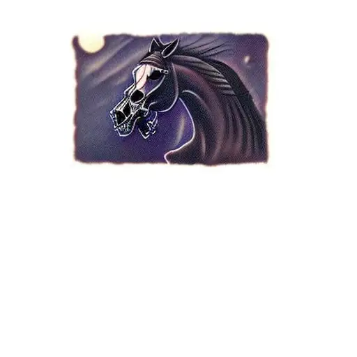 A Skeleton Riding A Horse