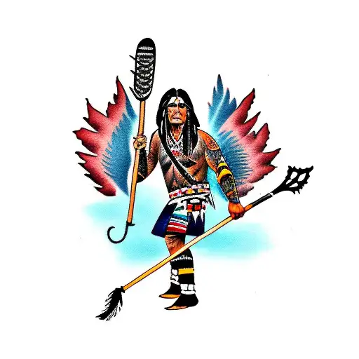 Native American Playing Lacrosse