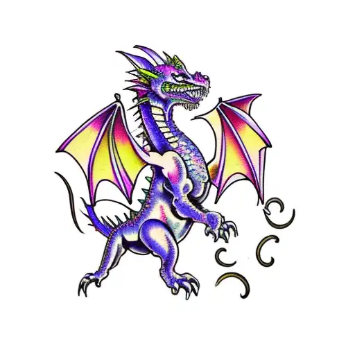 Lavender Dragon Drives A Motorcycle