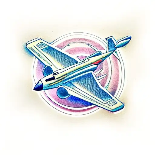 A Small Jet Or Airplane Intertwined With Some Music Note Or Symbol