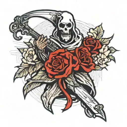 A Reaper Holding A Christian Cross Turned Into An Ak 47