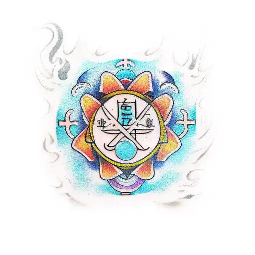 A Tattoo Design Representing The Five Elements In Chinese Philosophy