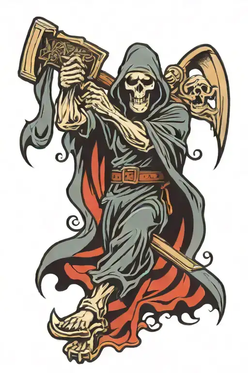Grim Reaper Holding Hammer