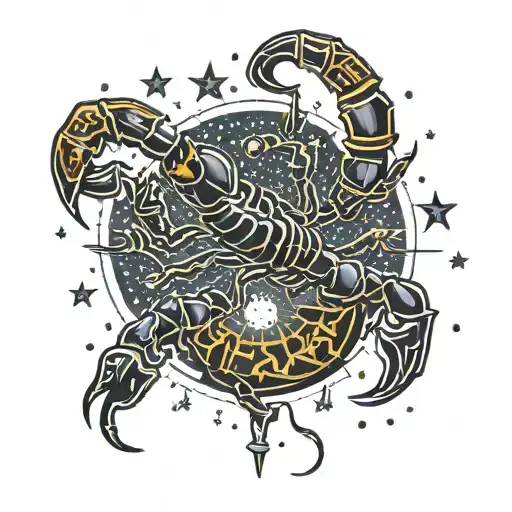 Scorpion Surrounded By Stars