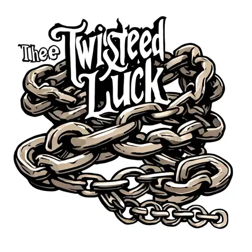 Chains With The Word Twisted Luck Wrapped Around It