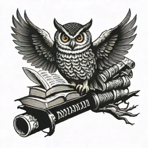 An Owl On An Bridge Of Books