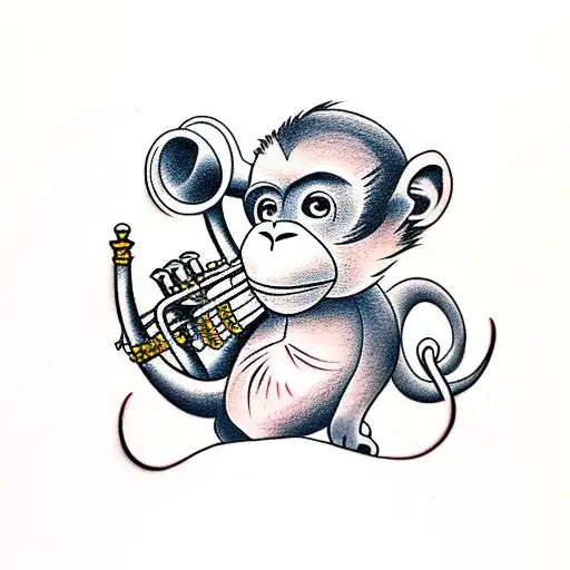 Monkey With Trumpet